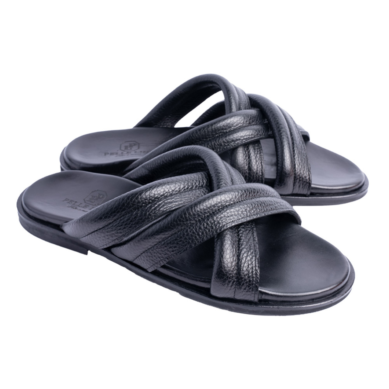 Pelle Line -Balaer Open toe sandal - Black